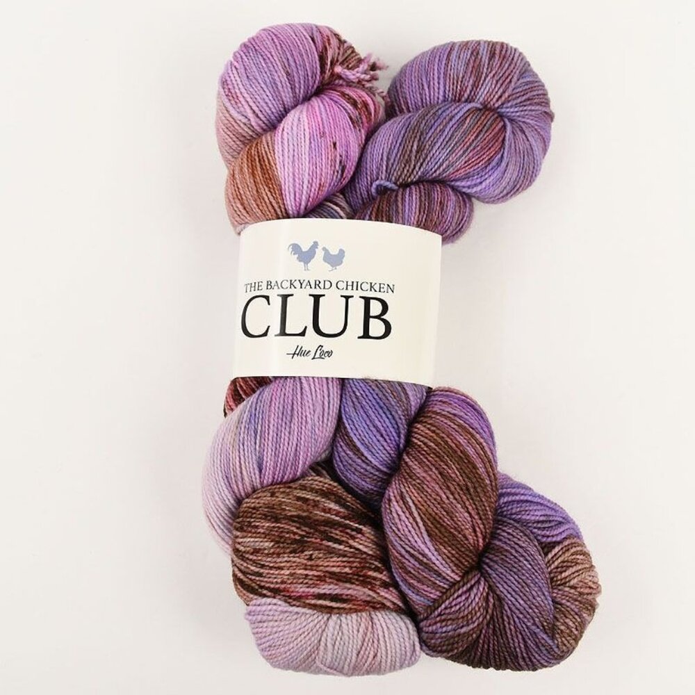 Hue Loco Backyard Chicken Club Merino Sock Yarn 400 Yds She's Broody Colorway